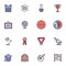 Science, education filled outline icons set