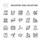 Science and education vector linear icons. Isolated collection of educational icons for websites. Vector symbol set of