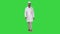 Science engineer walking in safety helmet and glasses on a Green Screen, Chroma Key.