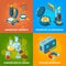 Science equipment. Chemistry testing research laboratory school class lab vector isometric concept pictures