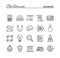 Science, experiments, laboratory, studies and more, thin line icons set