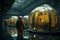 science fiction about dystopian future. futuristic scene of abandoned laboratory