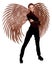 Science Fiction Fairy with Metallic Wings, Side View