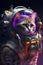 Science fiction space wallpaper with cat astronaut, incredibly beautiful planets, galaxies