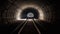 Science friction or railway tunnel on empty space for. Generative AI