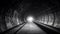 Science friction or railway tunnel on empty space for. Generative AI