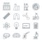 Science icons outlined icons set