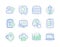 Science icons set. Included icon as Report statistics, Cloud server, Servers signs. Vector