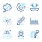 Science icons set. Included icon as Settings gear, Brand contract, Wifi signs. Vector