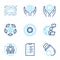 Science icons set. Included icon as Stop coronavirus, Eco organic, Employee hand signs. Vector