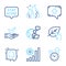 Science icons set. Included icon as Time management, Medical chat, Coronavirus statistics signs. Vector