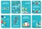 Science information cards set. laboratory template of flyear, magazines, posters, book cover, banners. Chemistry