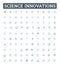 Science innovations vector line icons set. Innovations, Science, Technology, Discovery, Advancement, Progress, Studies