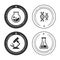 Science labels collection with silhouette icons