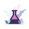 Science laboratory chemical flask concept flat design