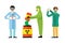 Science laboratory vector people set