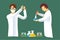 Science laboratory vector people set