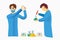 Science laboratory vector people set