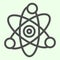 Science line icon. Atom, electron symbol outline style pictogram on white background. School chemistry and Education