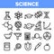 Science Line Icon Set Vector. Analysis Graphic Silhouette. Science Laboratory Icons. Thin Outline Web Illustration