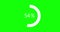 Science Loading white Circle Ring on green background. 100 in the loading ring. Loading Transfer Download Animation from