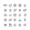 Science, media and internet thin line vector icons