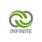 Science nature green infinity logo concept design template