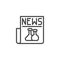 Science newspaper line icon