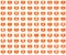 Science orange message icons set