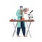 Science people in lab, vector flat isolated illustration