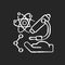 Science and research chalk white icon on black background