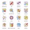 Science research flat icons set. Astronautics