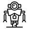 Science robot icon, outline style