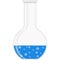 Science round bottom flask lab beaker vector icon