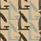 Science seamless doodle pattern with microscope elements. Brown and grey medical tools on beige background