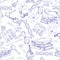 Science sketch seamless pattern