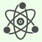 Science solid icon. Atom, electron symbol glyph style pictogram on white background. School chemistry and Education