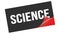 SCIENCE text on black red sticker stamp