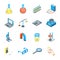 Science Tools and Elements 3d Icons Set Isometric View. Vector