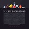 Science vector background. Chemistry, Physics and Biology. Modern flat design.