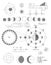 Sciense moon phases scheme, vector background