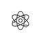 Scientific atom line icon