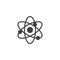 Scientific atom vector icon