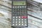 Scientific calculator Super Visually Perfect Algebraic Method, uses two-line LCD display, has replay function to easily edit or