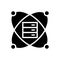 Scientific data mining black glyph icon