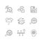 Scientific fields pixel perfect linear icons set