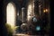 Scientific laboratory. Machinarium interior with intricate design and tools. Generative Ai