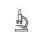 Scientific microscope line icon