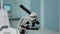 Scientific microscope in professional research laboratory