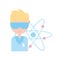 Scientific professor character molecule atom